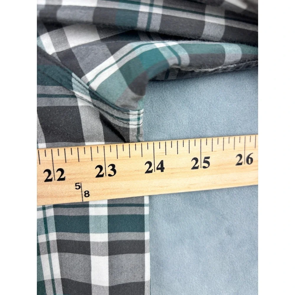 Wrangler Outdoor Mens Green Black Plaid Long Sleeve Button Down Shirt NWP25JB L